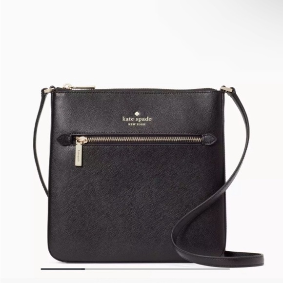 Michael Kors Handbags - EUC Kate Spade Black and Gold Sadie large Crossbody Bag with Adjustable Strap